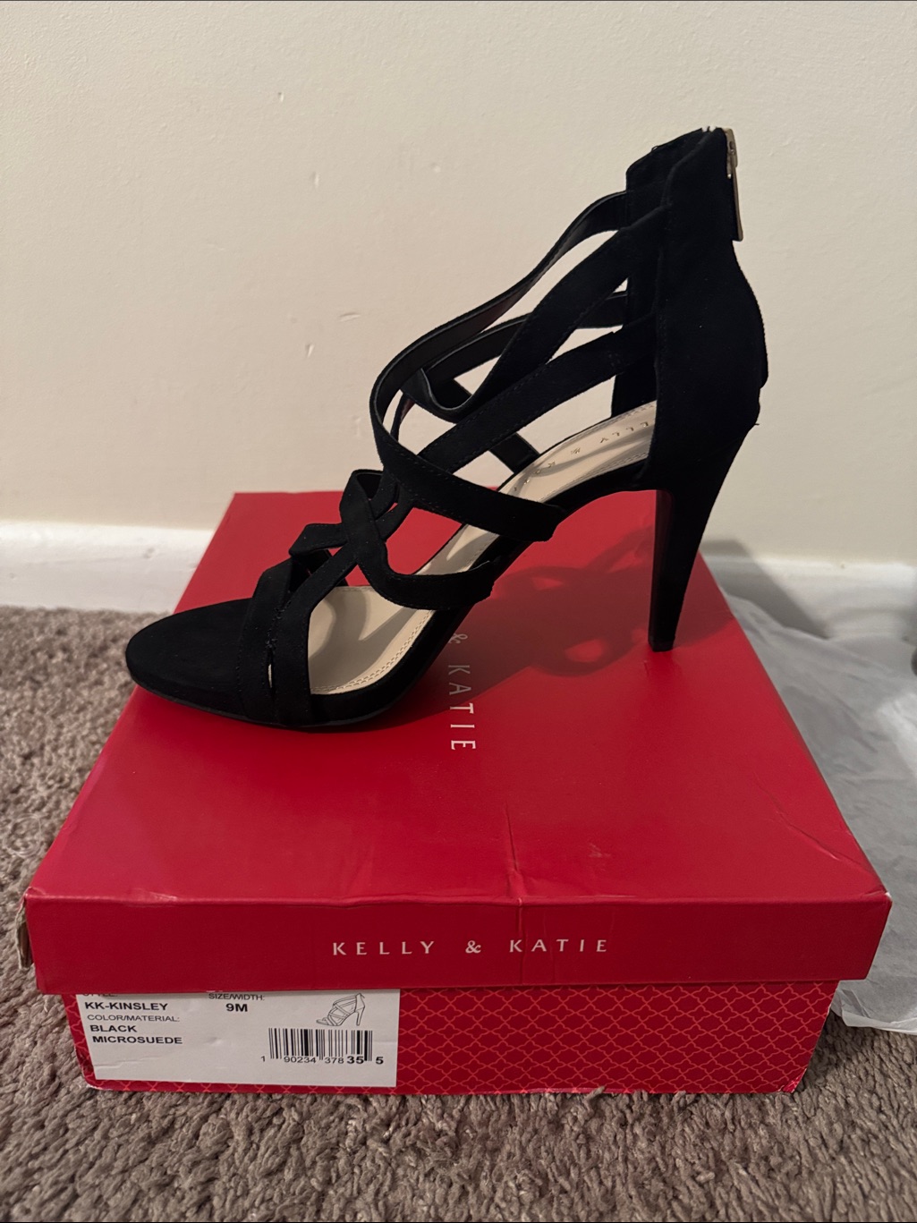 Brand New  Kelly  Katie Black Strappy Stiletto Sandals